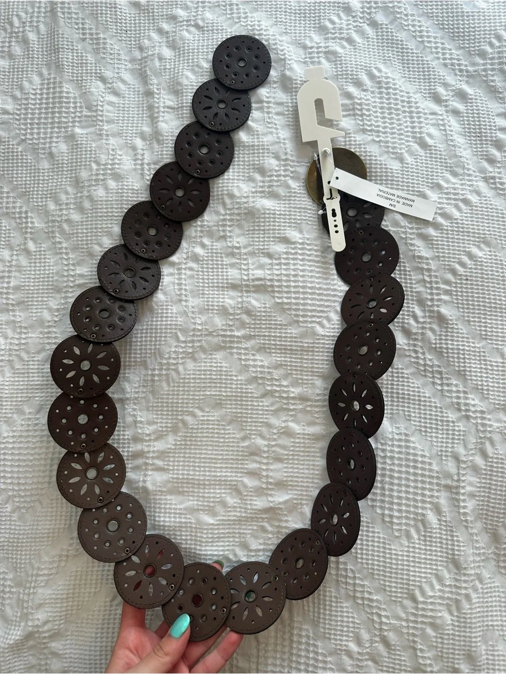 No Boundaries faux Leather Western Brown and Gold Belt NWT